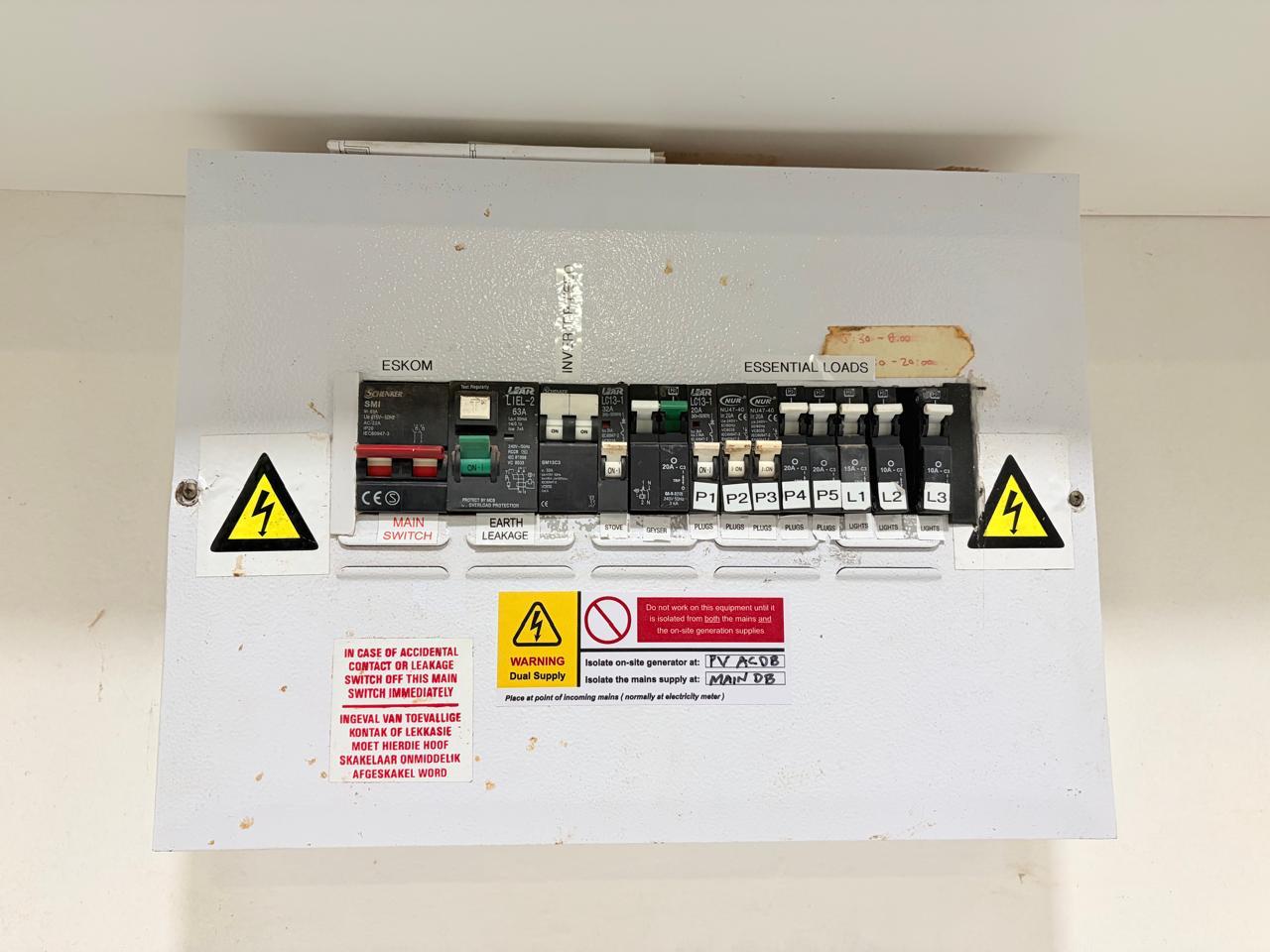 A Sun Savings distribution board wired and labelled at the end of an install